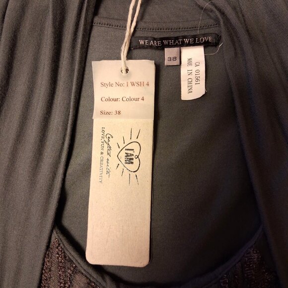 NWT I.AM.GIA Women's Well Tailored Long Sleeve Gray Lace Designed Lined Dress - Picture 9 of 10